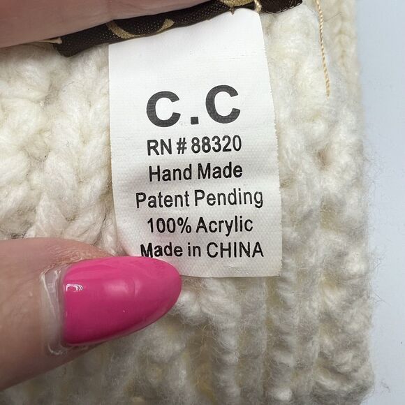 C.C Ribbed Knit Headband Flower Rhinestones Bling Soft Stretch Winter Ear Warmer - Picture 7 of 7